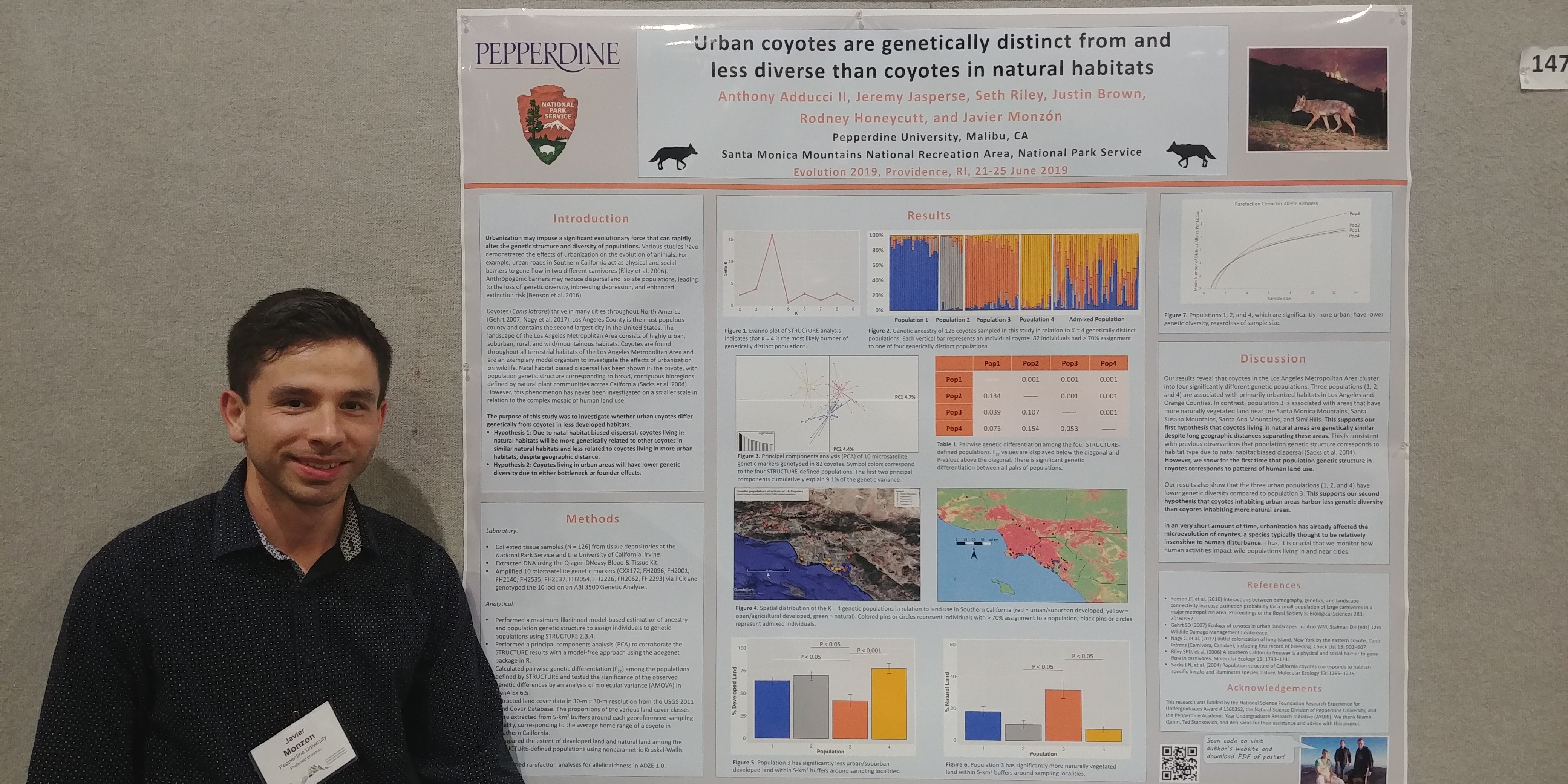 Evolution 2019: Urban Coyotes are Genetically Distinct from and Less Diverse than Coyotes in Natural Habitats